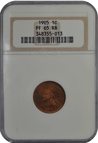 1905 Bronze Indian Cent 1C NGC RB #3681-4 PR65 - Bild 1 von 2