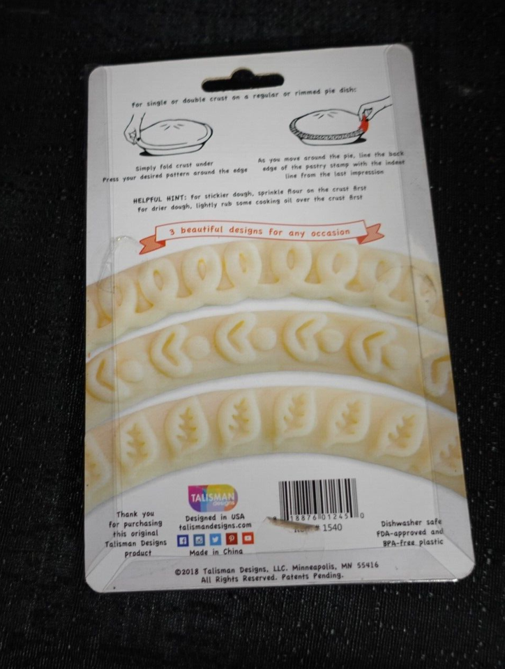 Talisman Designs Pastry Stamps stamp & bake Pie crust decorating