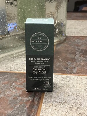 BOTANICS LOT OF (2) 100% ORGANIC W ROSEHIP & LAVENDER RESTORING OVERNIGHT FACIAL