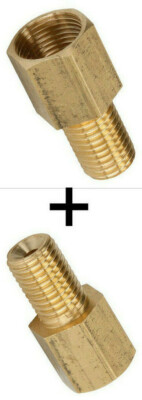 2x Brass Metric Brake Line Adapters – M12x1 Male To M10x1 Female