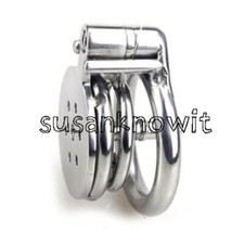 NEW Stainless Steel Male Chastity Device Pocket-Size Cage Men Metal Lock Belt
