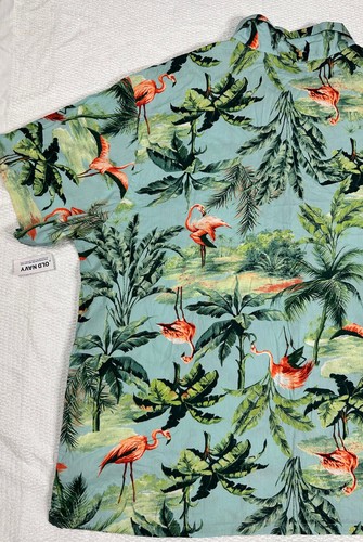 XXXL Old Navy Hawaiian Camp Camicie Floreale Ananas Fenicottero Opera D'arte 3 Qtà - Foto 11 di 24