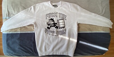 FTP Pullover Herren L Robbery Crewneck  Large white / Fuckthepopulation / grey59