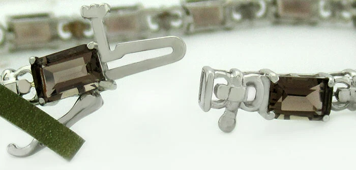 PULSERA TOPACIO AHUMADO ORIGINAL 7,50 Cts ORO 10k * Nueva con etiqueta ** ENVÍO GRATUITO Foto 3 de 3