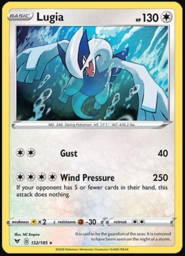 x1 Lugia - 132/185 - Holo Rare Pokemon SS04 Vivid Voltage M/NM