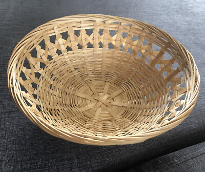 Vintage Korbgeflecht Rattan Schlüsselanhänger Nick Nack Aufbewahrungskorb Schale Schale