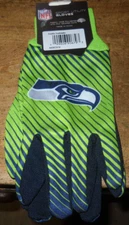 4 LOT PAIRS UTILITY GLOVES WITH NO SLIDE DIMPLES SEATTLE SEAHAWKS WINCRAFT NWT