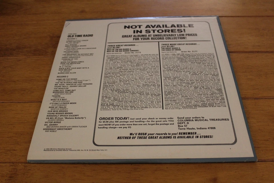 OLD TIME RADIO DOUBLE LP 12" VINYL VG++ COLUMBIA - GOLDEN DAYS OF RADIO Foto 2 de 4