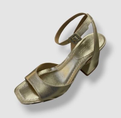 Bernardo Women's Gold Nyack Leather Strappy Pump Sandals Shoes Size 7M