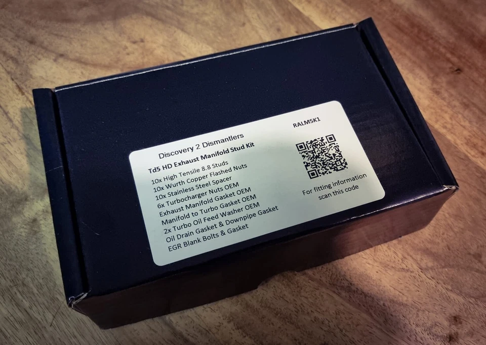 Kit de colector de escape mejorado y tachuelas/junta Land Rover Defender Discovery 2 Td5 Foto 3 de 4