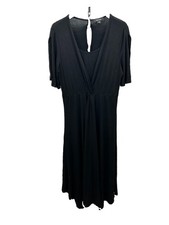 black Karen Kane V-neck midi Woman’s dress twist-front bodice Size XL