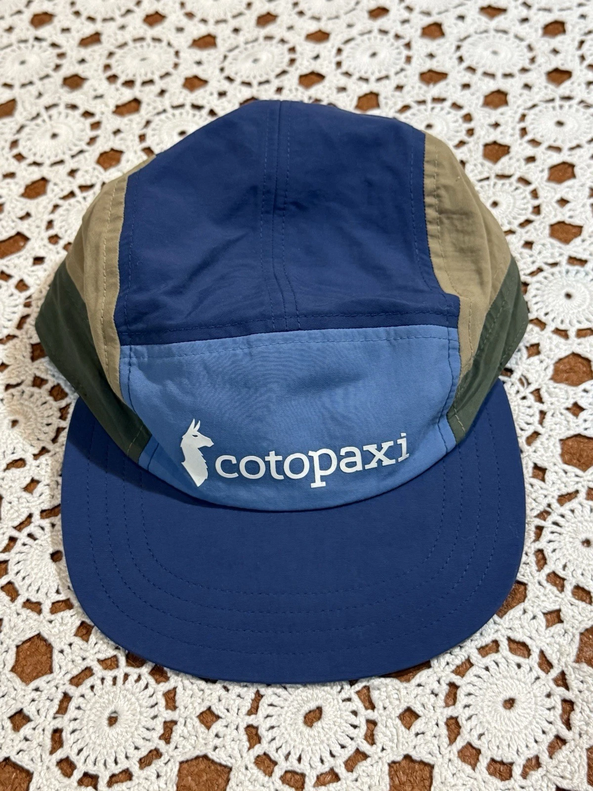 Cotopaxi Tech 5-Panel Hat Color Block Unisex Strapback Hiking Outdoor Athletic