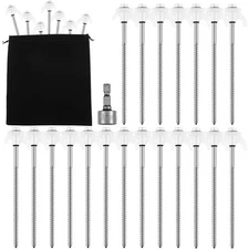 20 Pcs 8" Screw in Tent Stakes Heavy Duty Tent Stakes Drillable Ground Anchor...