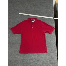 Tommy Hilfiger Golf Mens Red Striped Polo Shirt XL Casual Short Sleeve