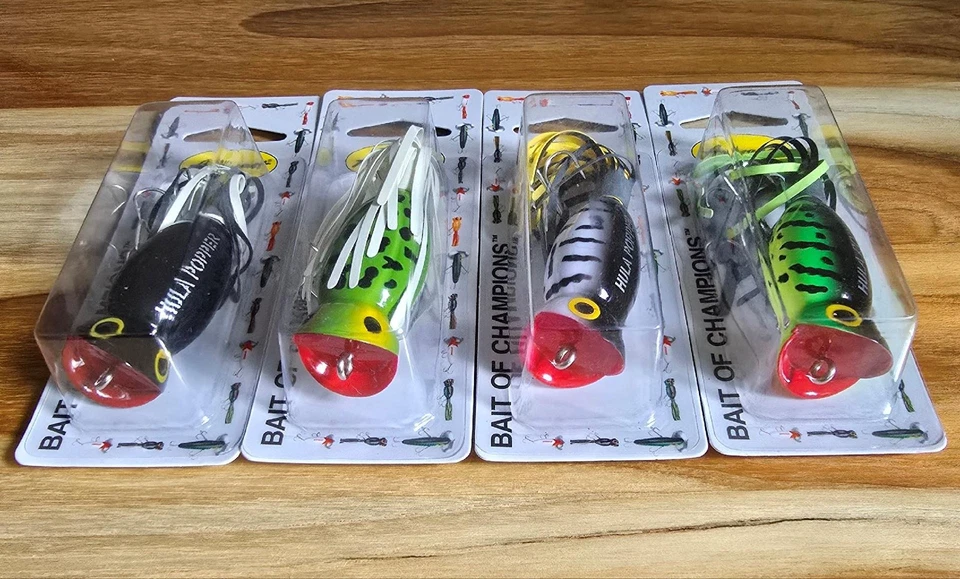 (Ct. de 4) Falda seductora Arbogast Hula Popper Topwater 2" 3/8 oz boca ahuecada Foto 2 de 4