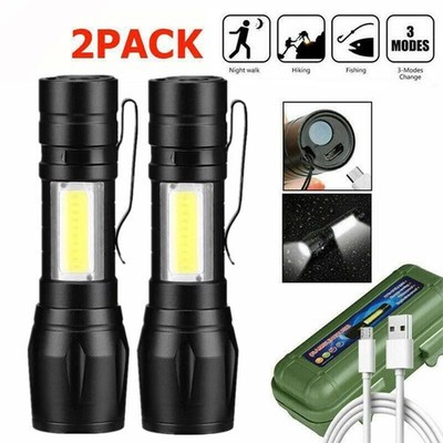USB Rechargeable Mini Small LED Flashlights Camping Lantern Flashlight Bright