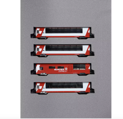 KATO 10-2027 Glacier Express Add-on Set 4 Car N Scale Alps Train
