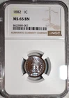 NGC MS-65 BN 1882 Indian Head Cent, Cartwheeling, Beautifully Toned Gem!