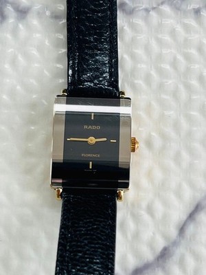 RADO Florence 153.3606.2N Black Dial Quartz Women Watch Used Working #78