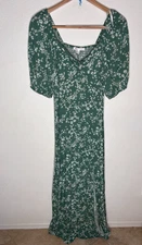 DR2 Green Floral Maxi Dress Size S NWT