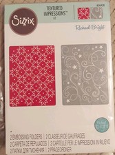 Sizzix Textured Impressions 2 Embossing Folders A2 Flowers Dots, Stars Swirls