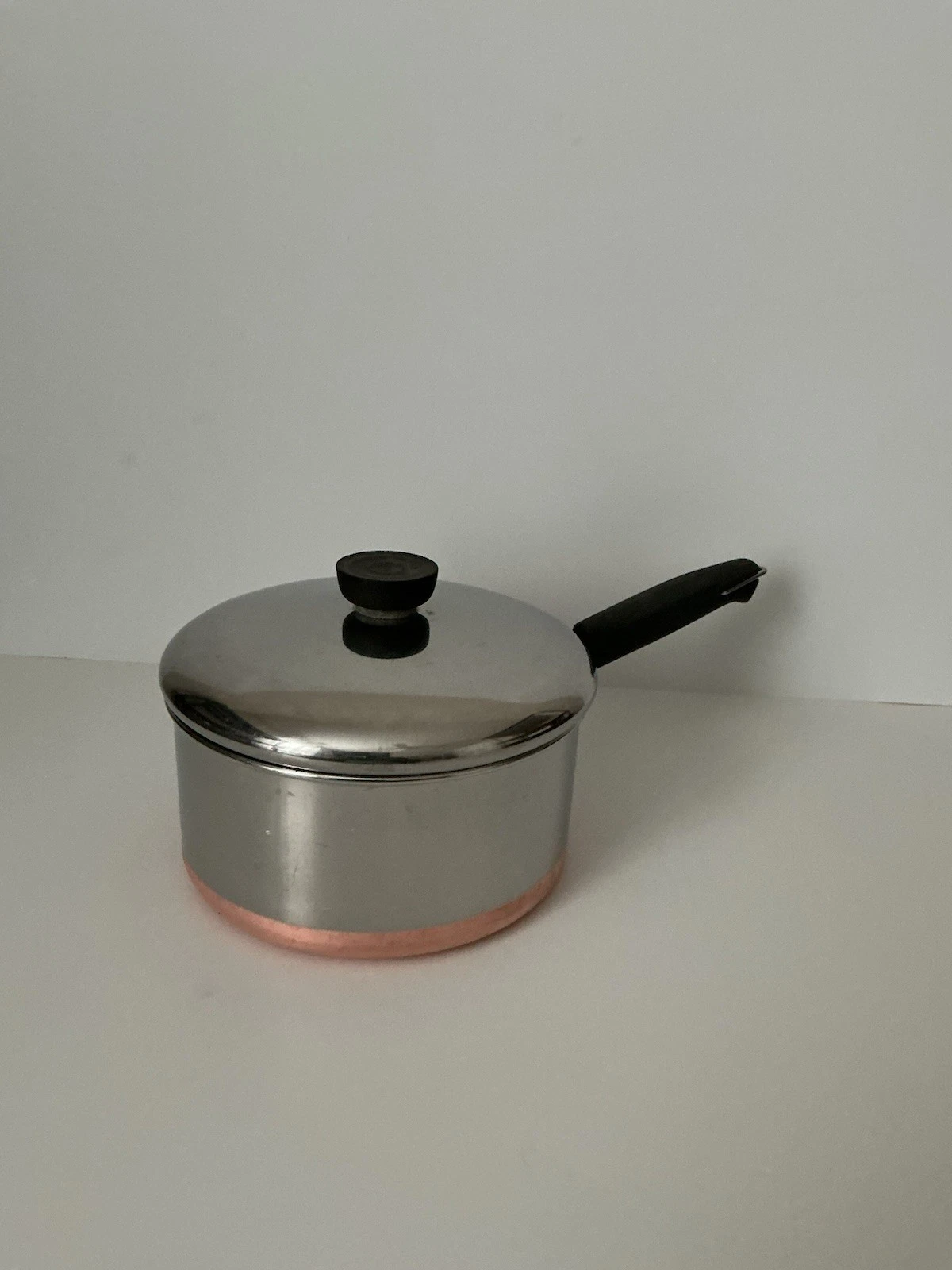 7" Revere Ware Copper Bottom 2 Qt Sauce Pan w/Lid Double Ring