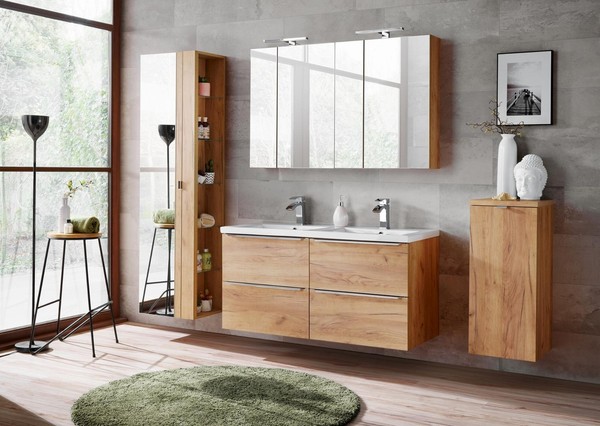 Spiegelschrank Wandschrank Badezimmerschrank Mit Spiegel 60 Cm Regal Bad MöBel-image