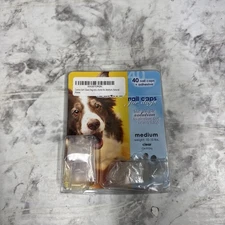 Soft Claws Canine Nail Caps - 40 Nail Caps Adhesive Dogs Medium Clear NEW