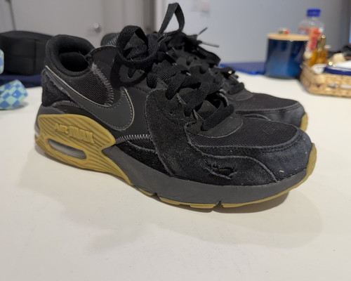 Nike Air Max Excee Bred Black/Gold Low Top Lace-Up Textile Sneakers CD4165-005
