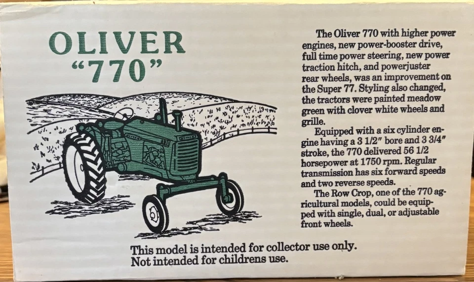 Spec-Cast Oliver 770 Special Show Edition Die-Cast Metal 1/16 Scale Toy Tractor - Image 3 of 4