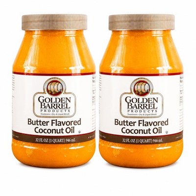 Golden Barrel Butter Flavored Coconut Oil, Healthy Butter Substitute for Cook...