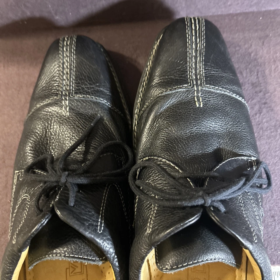 Zapato Sandro Moscoloni Para Hombres Talla 10D Cuero Suave Mantecoso Negro LV 9103 Brasil Foto 3 de 4