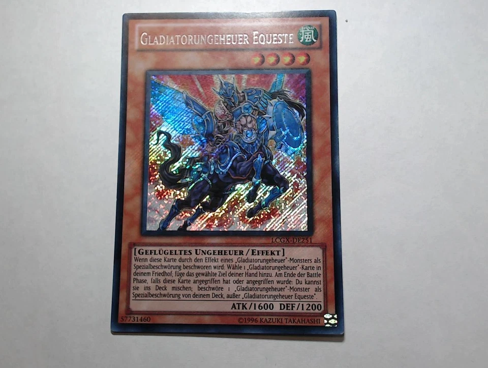 Yugioh GLADIATORUNGEHEUER EQUESTE , lcgx-de251 Secret Rare deutsch Excellent  - Bild 3 von 4