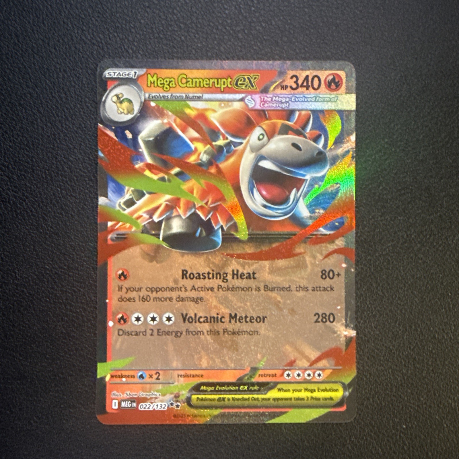 Mega Camerupt EX 022/132 Double Rare Pokemon Mega Evolution