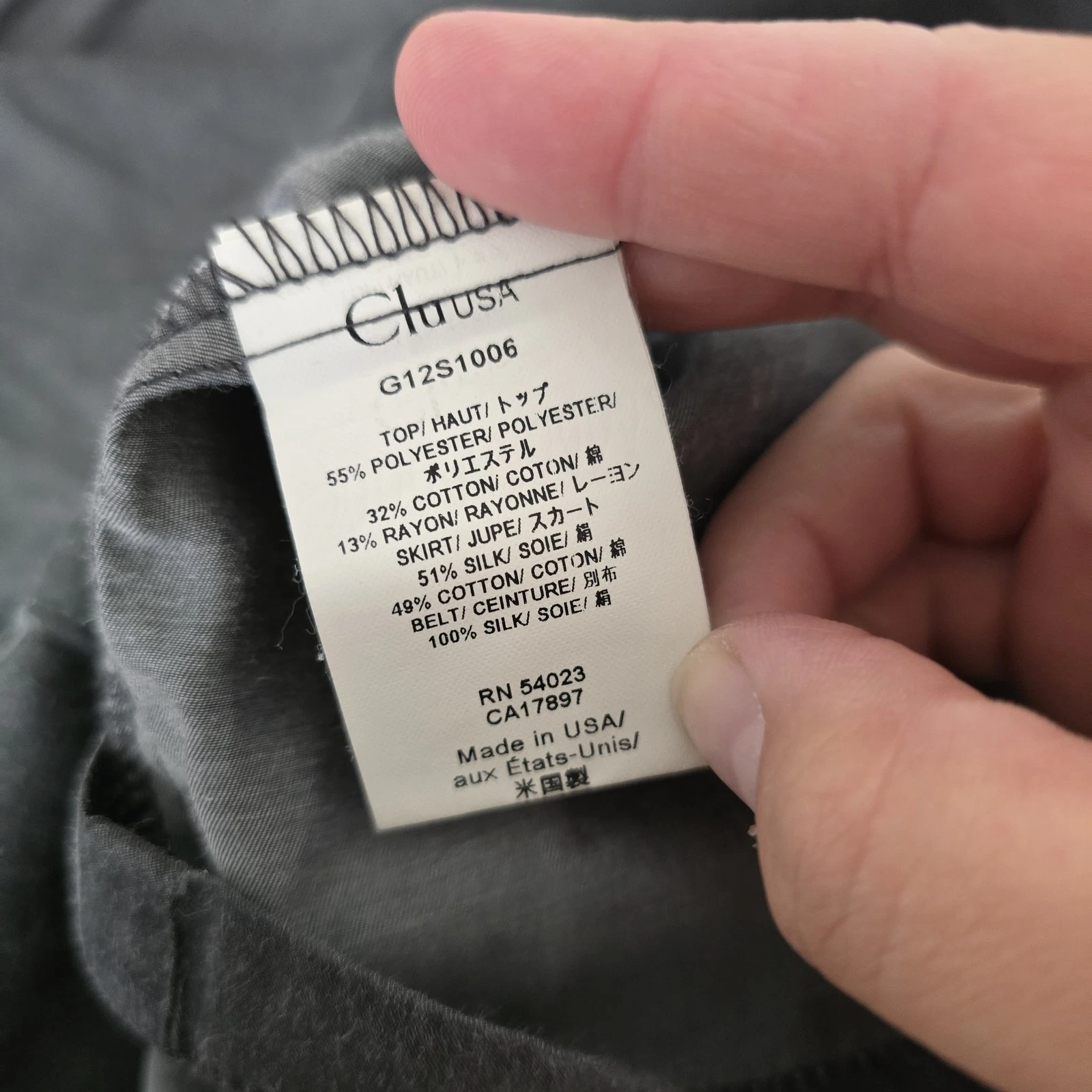 VETEMENTS Clu Vestito Donna Piccolo Coulisse Vita Manica 3 4 Casual Made in USA