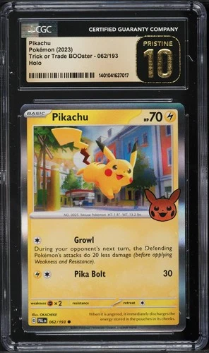 Pokemon Pikachu Trick or Trade #062 2023 CGC 10 PRISTINE