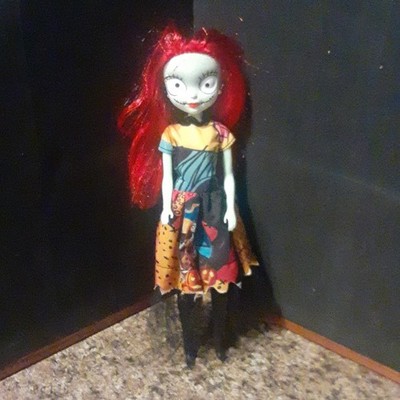 OOAK Sally fashion doll The Nightmare Before Christmas red hair patchwork  dress | eBay