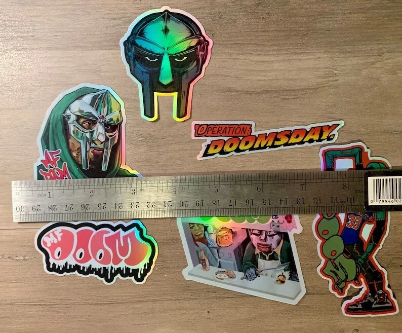 MF DOOM Sticker Pack - Set of 6 Holographic Vinyl Stickers - Operation Doomsday - Image 3 of 3
