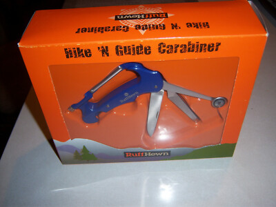 NIB HIKE 'N GUIDE RUFF HEWN CARABINER LIGHT KNIFE FILE OPENER SCREWDRIVE COMPASS