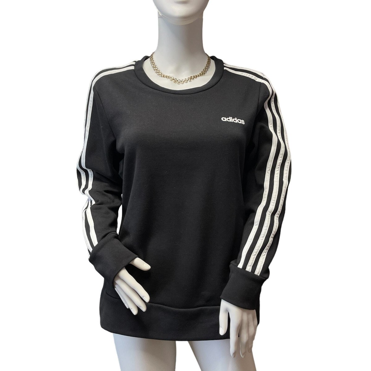 Adidas Women's 3 Stripes Crewneck Sweatshirt Climalite in