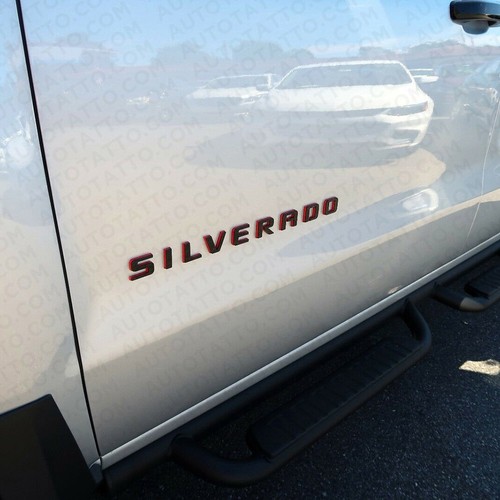 2x For Chevy Redline Silverado Fender Tailgate Logo Nameplates Letter 3D Emblem - Picture 7 of 8