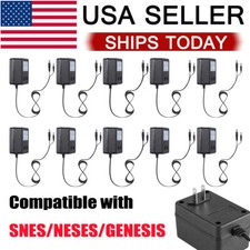 Lot of AC Power Supply Plug Adapter Charger Cable for Nintendo NES SNES GENESIS
