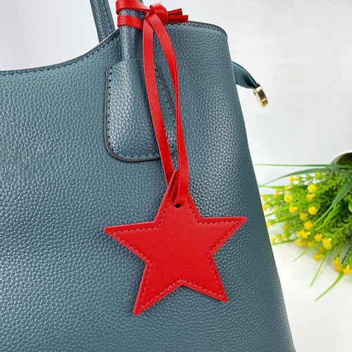 Bolso estrella de cuero suave hecho a mano encanto colgante equipaje colgante accesorios - Imagen 5 de 17