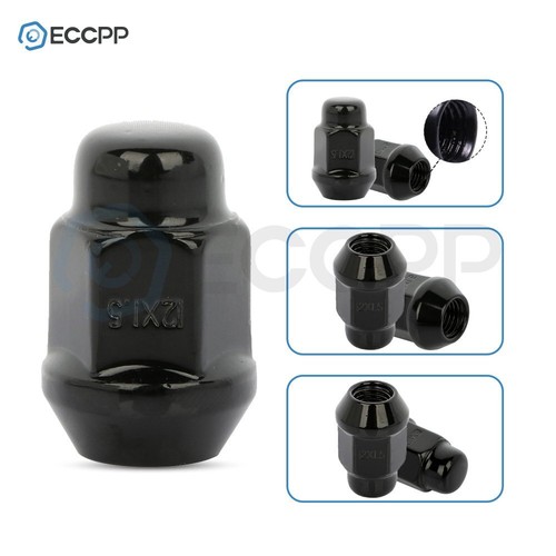 24 Pieces of M12x1.5 Black Cone Seat Lug Nuts For Toyota T100 Lexus