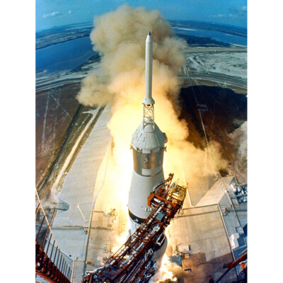 Weltraum NASA hebt ab Apollo 11 Raketenstart Kunstdruck Leinwand 30x40 cm