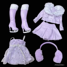 Rainbow High Violet Willow Doll Outfit Winter Clothes Series 1 Dress Shoes Lot