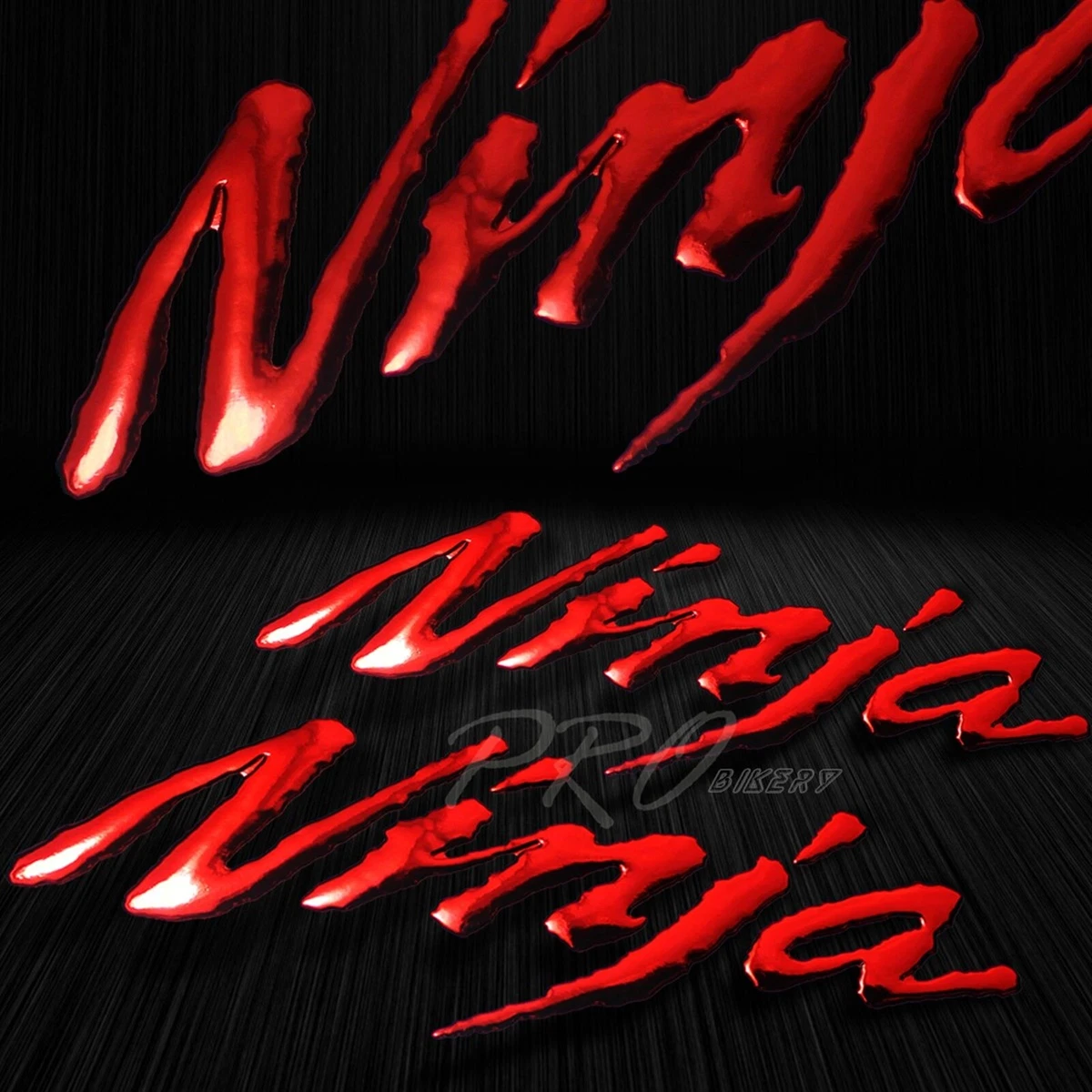 Real Carbon Fiber 3D Customize Fuel Tank Pad+Emblem Sticker Ninja