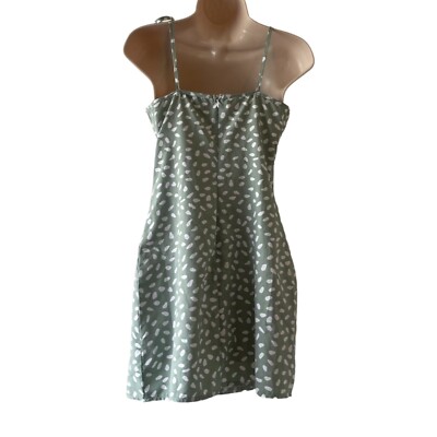 Shein green mini polka dot dress Size 2 | eBay