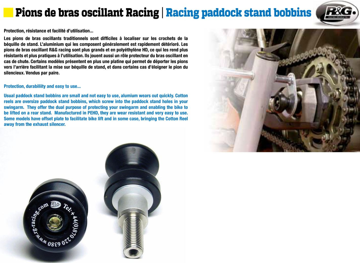 Pions de bras oscillant R&G coulissants anti-choc pour Street Triple R 675