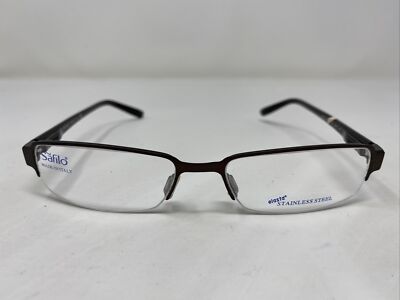 Safilo Elasta Italy 4148 0JYS 54-17-145 Brown Half Rim Eyeglasses Frame !002